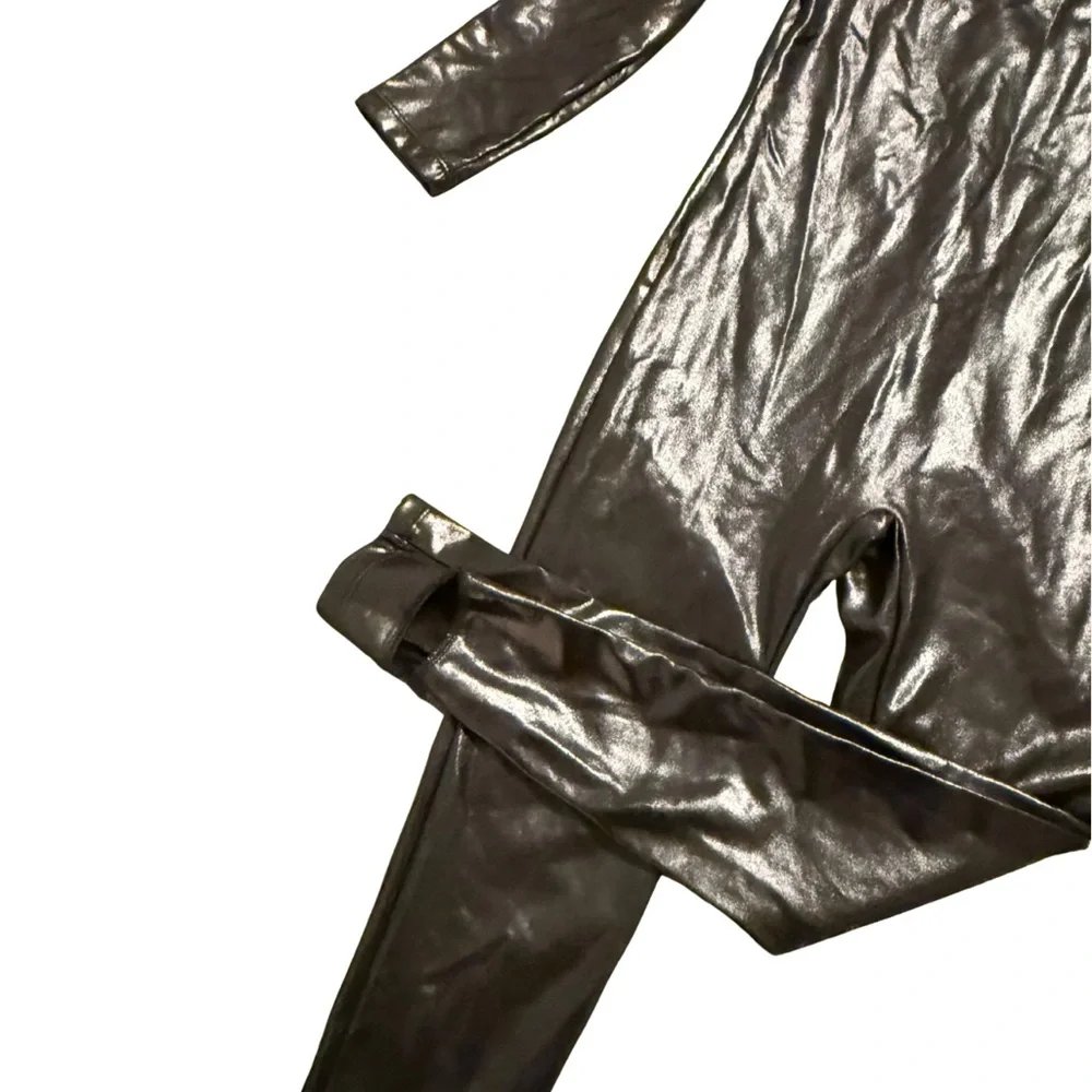Kids Shiny Black Bodysuit - Picture 3 of 5